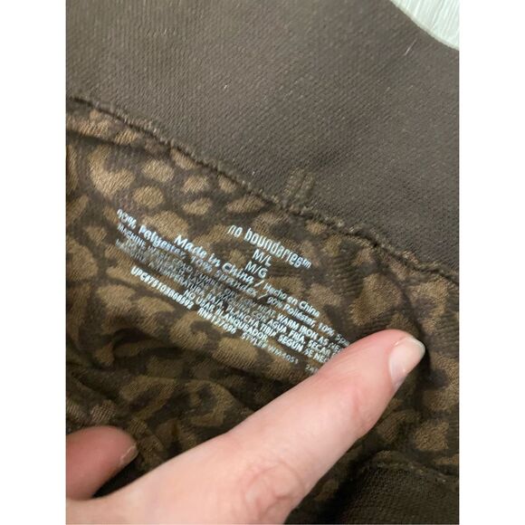 No Boundaries Brown Corduroy and Leopard Print Leggings, Size Medium, Lot of 2 - Picture 6 of 11
